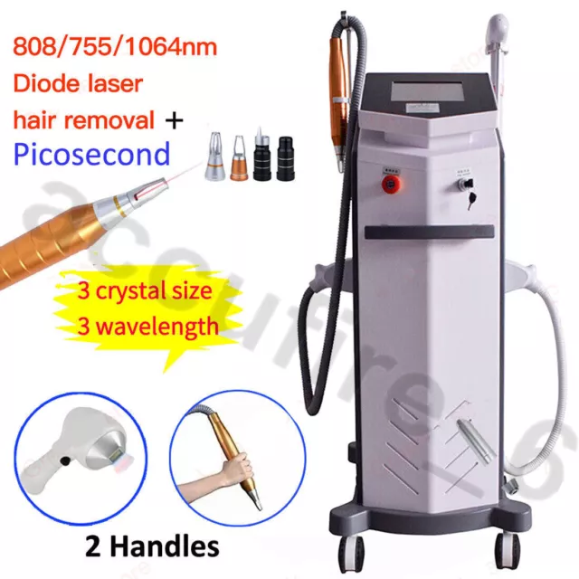 2IN1 Diode Laser IPL Pico+1064/808/755nm Hair Removal Tattoo Removal YAG Machine