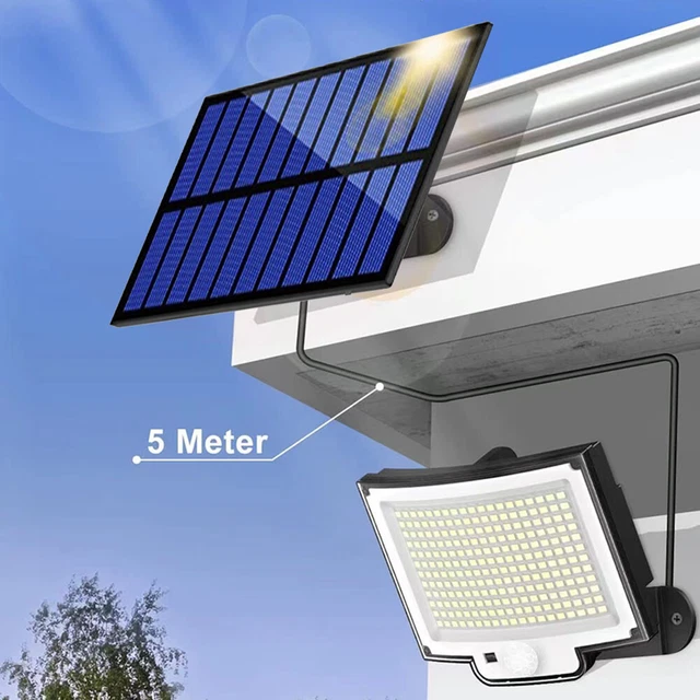 LED Split Solar Human Body Sensor Light for Patio Garden (228LED Remote Control)