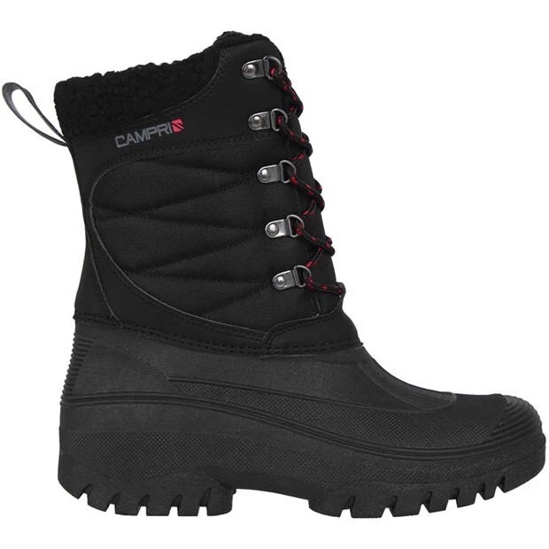 Campri Men’s Black Snow Boots - Size 8 UK (REFE23)