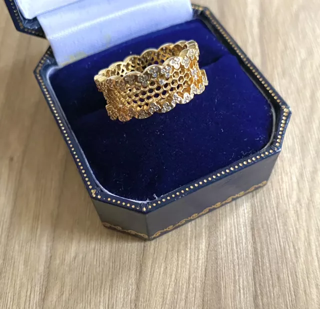 PANDORA SHINE HONEYCOMB Lace Ring Size 54 S 925 ALE 44.99