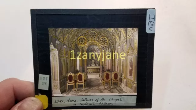 ICV HISTORIC Magic Lantern GLASS Slide ROME INTERIOR OF THE CHAPEL IN TORLONIA