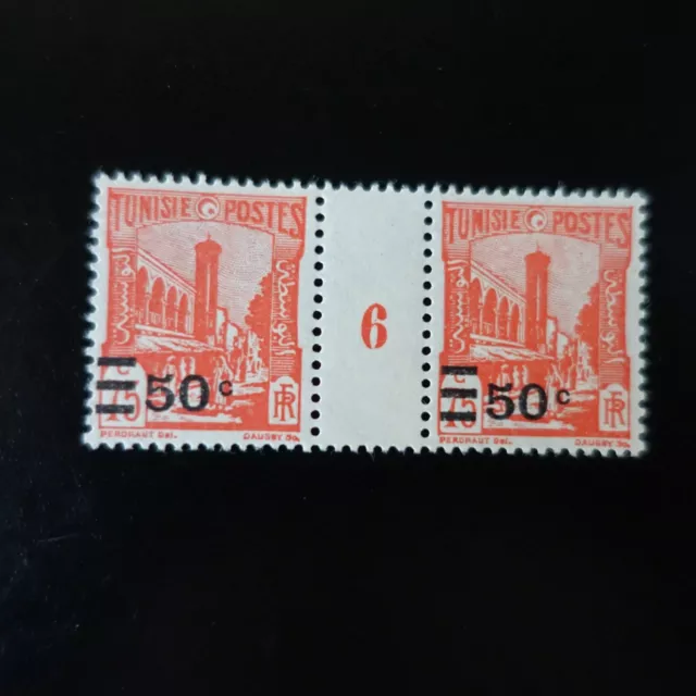 France Colonie Tunisie N°158 Millésime 6 Neuf ** Luxe Mnh Cote Maury 25€
