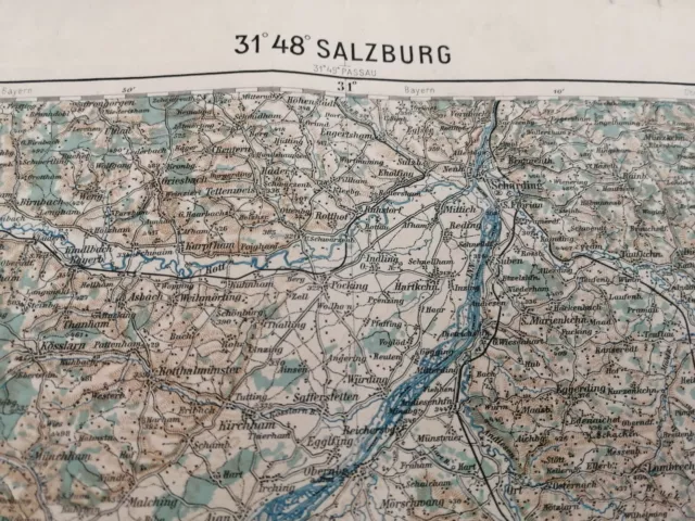 1921 Geografische Karte Kufstein Militärgeographisches Institut Wien Österreich