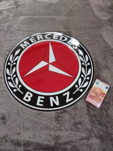 Mercedes Benz Schild Emailschild Emaille enamel sign Durchmesser 47 cm