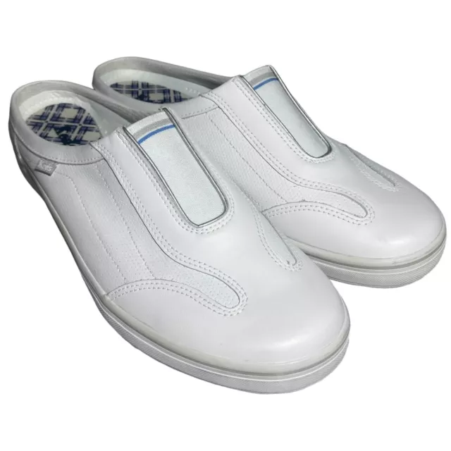 Keds Women's White Leather Slip-On Sneakers Flat Comfort Shoes Size 8.5 / 39.5