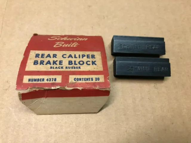 NOS Set of 2 Mint Schwinn Bicycle Caliper H.D. Rear Brake Block Pads