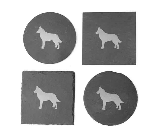 Belgian Malinois Dog Slate Coasters Laser Engraved Coaster Gift Set