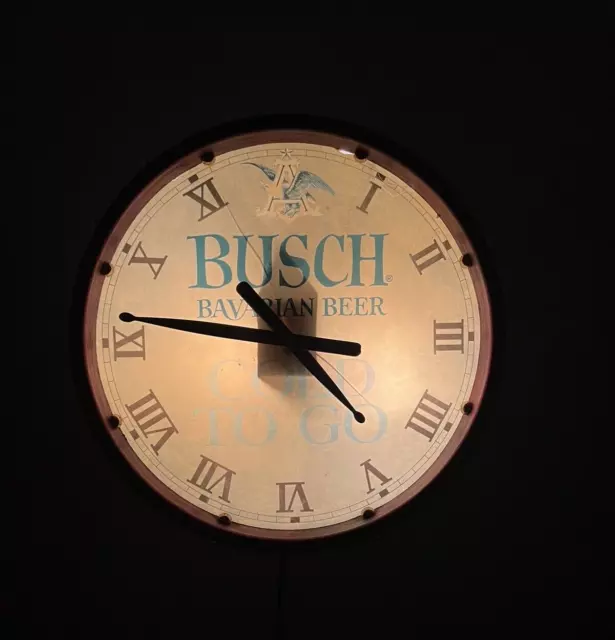 Vintage 1976 Busch Beer Regimental Drum Clock - Works "Please Read"