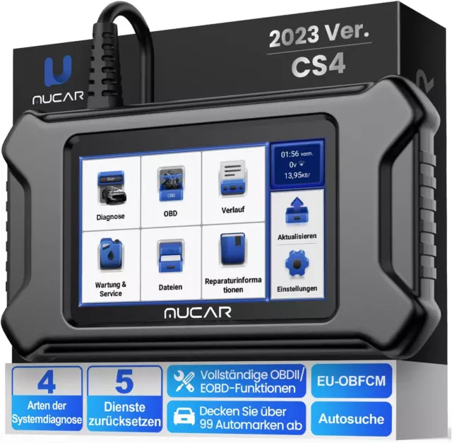 New MUCAR CS4 Profi KFZ OBD2 Diagnosegerät Scanner OBDII Auto ABS SRS ECM TCM DE