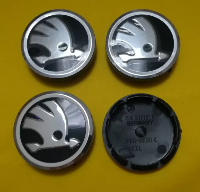 SET 4pz Tappi Coprimozzo COMPATIBILI Skoda diametro 56mm