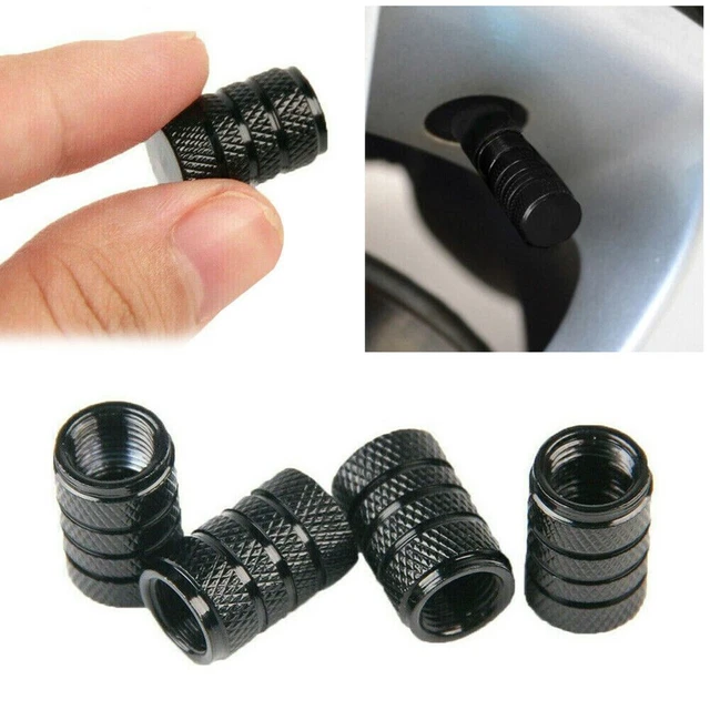 8 Bouchons De Valve Pour Pneus - Métal/Plastique Noir Et Blanc Pour Voiture, Vélo, Moto