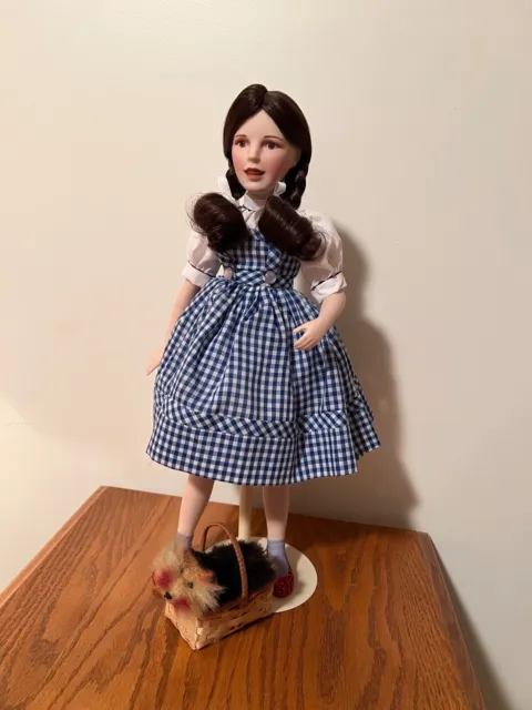 RARE Franklin Heirloom Dorothy Porcelain Dolls w/ Toto  w/ COA. Free Shipping