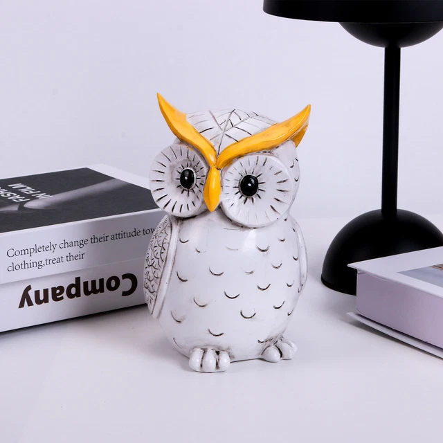 Resin Owl Statue Home Decor Strong Magnetic Night Owls Sculpture for Living Room