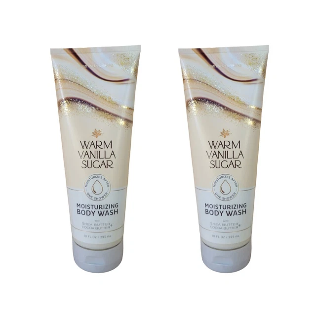 2 NEW Bath and Body Works WARM VANILLA SUGAR Moisturizing Body Wash 10 oz