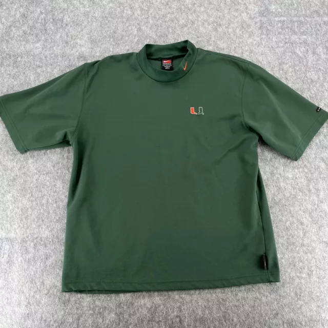 Nike Team Mens Vintage Green Miami Hurricanes Dri Fit Shirt Size M
