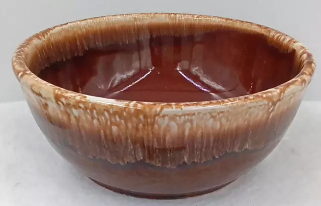 Kathy Kale Pottery Mixing Bowl Brown Drip Glaze Stoneware Vintage USA Brown 5"