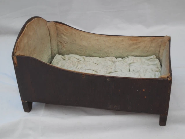 Petite Dinette De Poupée En Bois XIXème – Coffret Ancien Tapissé De Papier (occasion)