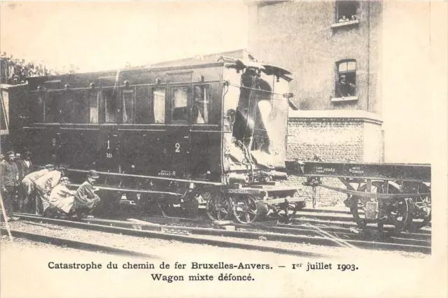 Cpa Belgique Catastrophe Du Chemin De Fer Bruxelles Anvers 1Er Juillet 1903 Wago