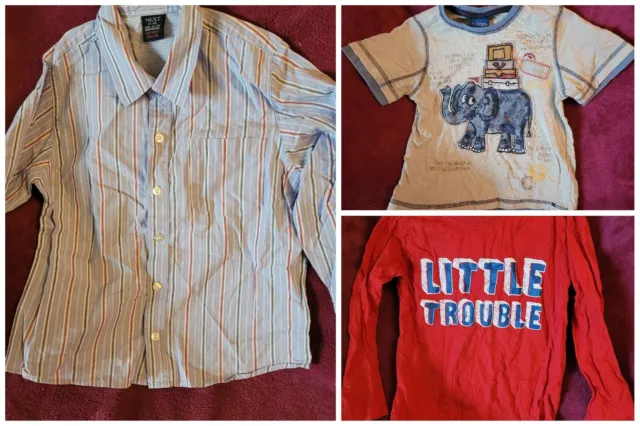 Boys Clothing Bundle 3x Items Age 3-4 Years - Next Shirt - 2x T-Shirts