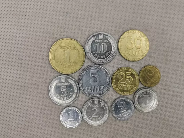 Lot 106  , Ukraine 11 Umlaufmünzen, Sammlung, 1 Kopek-10 Hrivna