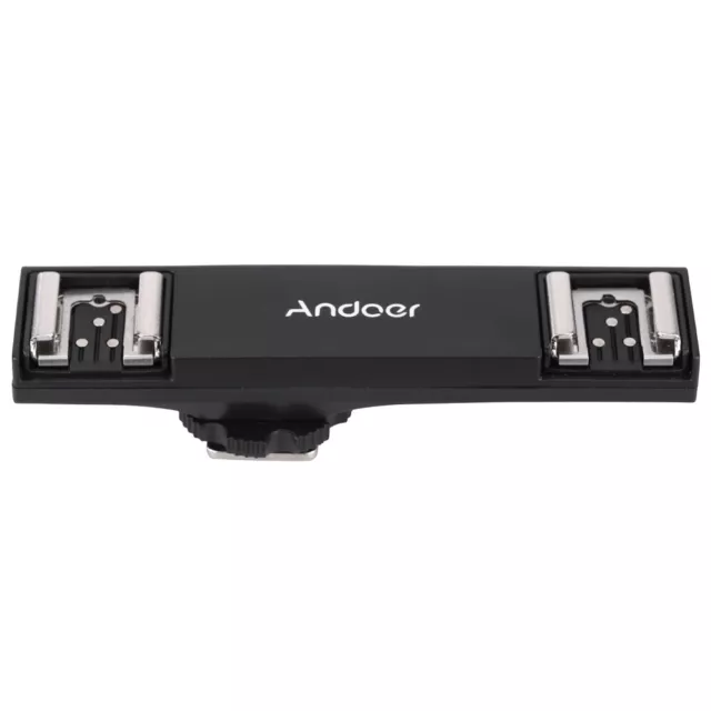 Andoer Dual Hot Shoe Flash Speedlite Bracket Splitter for Nikon DSLR Camcorder