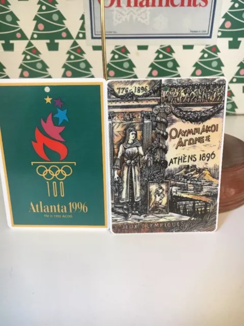 Olympic Placas Conjunto De 2 Árbol de Navidad Hallmark Recuerdo Adornos Plumilla