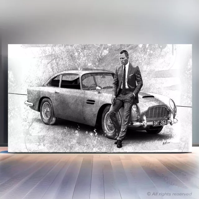 James Bond 007 Autos Oldtimer Abstrakt Wandbilder XXL Bilder Leinwandbilder 3065