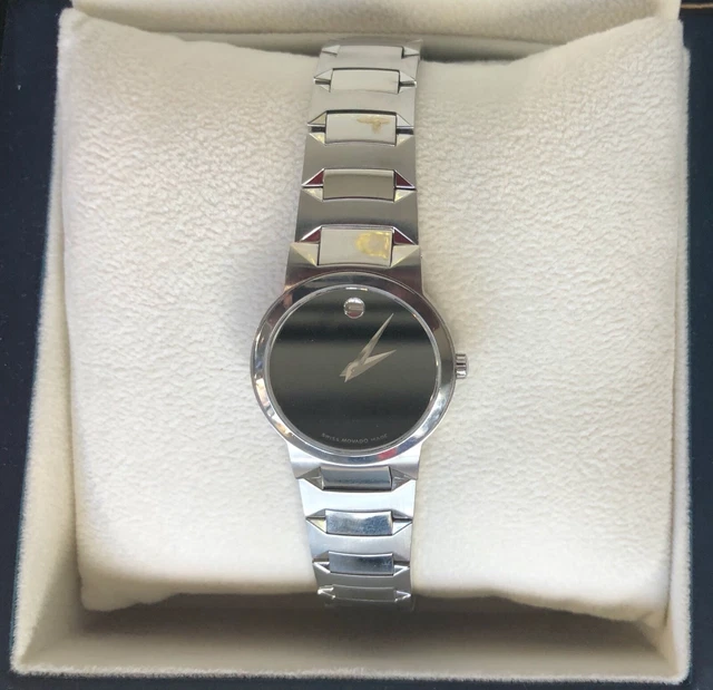 Orologio Donna MOVADO TEMO Quadrante Museo Nero Acciaio Inox Quarzo 7