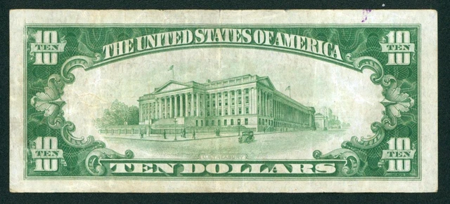 $10 1934 LGS LIME ((LIGHT GREEN SEAL)) Federal Reserve DAILY CURRENCY AUCTIONS 3