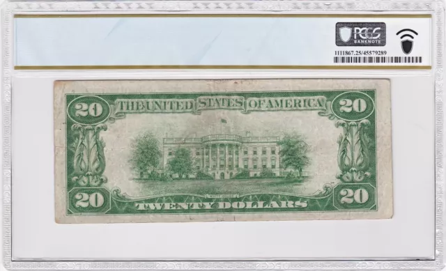 1934 Light Green Seal $20 Federal Reserve Note PCGS Banknote 25 Very Fine LGS 3