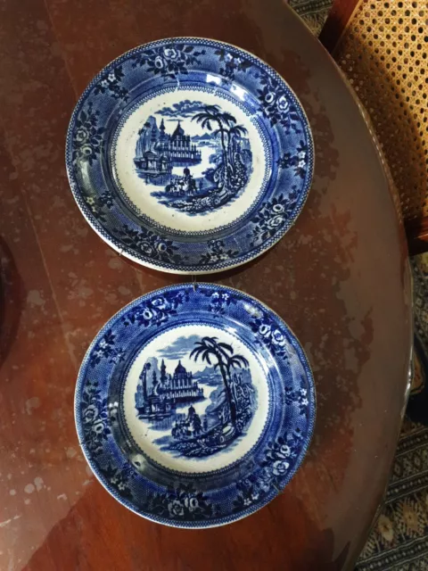 Ancienne Assiette Décorative En Faience De Delft Modèle Inde