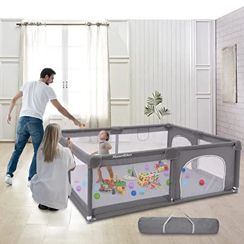 Large Baby Playpen, Extra Safe with Anti-Collision Foam Playpens for Babies,