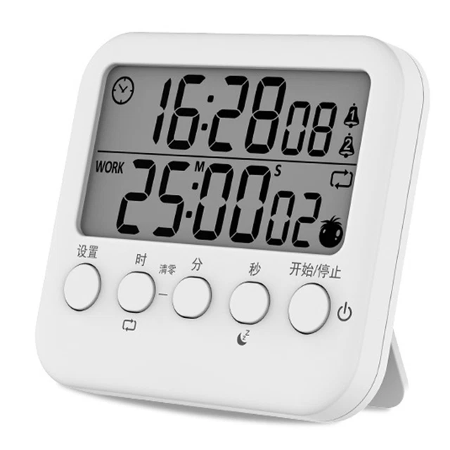 Temporizador de estudio imán fuerte pantalla dividida doble Countup temporizador digital grande
