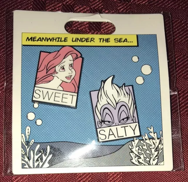 Disney Parks The Little Mermaid Sweet & Salty Ariel & Ursula Pin Set