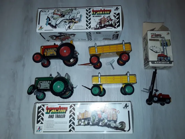 (A) Kovap 1:25 Blechspielzeug,  Traktor Zetor , Gabelstapler , Retro