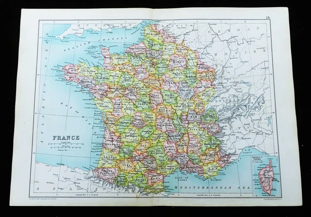 ANCIEN CARTE DE France Français Government Administratif Département