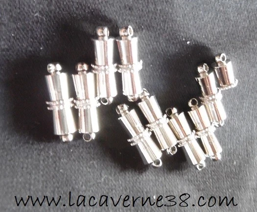 2/5/10 Fermoirs magnétiques aimanté chrome 15 x 4 mm collier bracelet bijoux