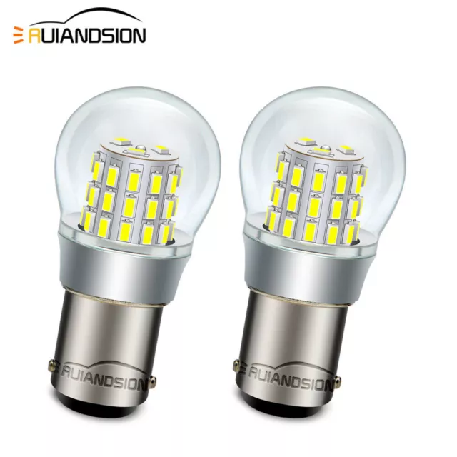 2X BA15D LED Ampoule Blanc/rouge/jaune Feux De Freinage Arrière Queue DC 12V-30V