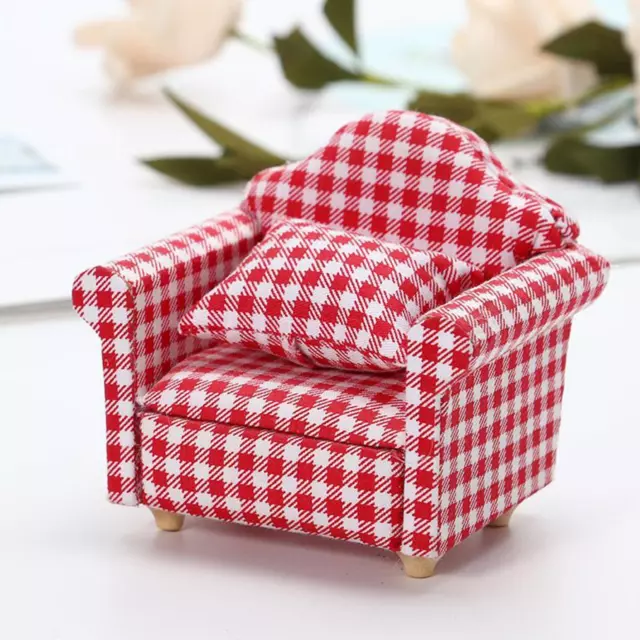 Dollhouse Sofa Couch Fauteuil 1:12 Scale Furniture Model For Dollhouse Decor 3