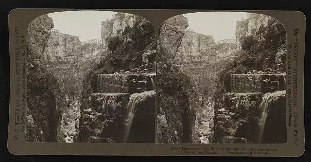 The gorge of the Rummel and falls, from the stair bridge, Constan - Old Photo