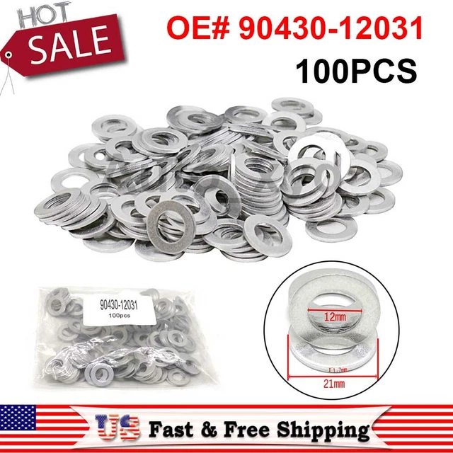 100PCS OIL DRAIN Sump Plug Washers Gasket 12mm Hole For Toyota Scion