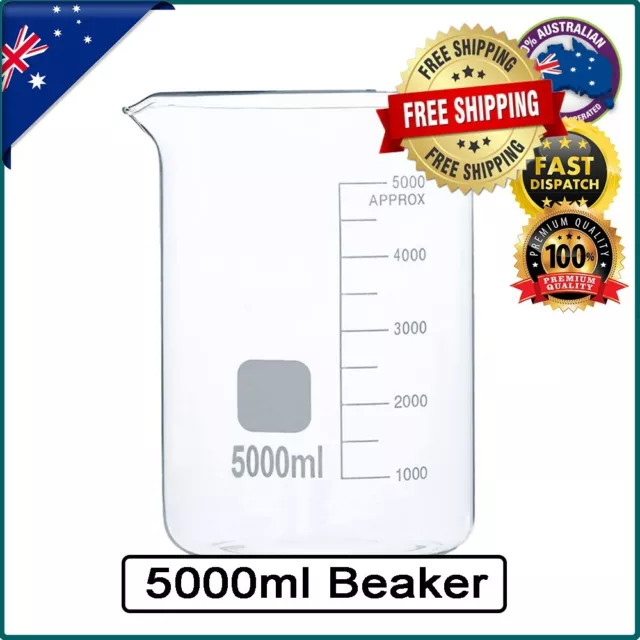 5000Ml Glass Beaker Low Form Borosilicate 5Ltr