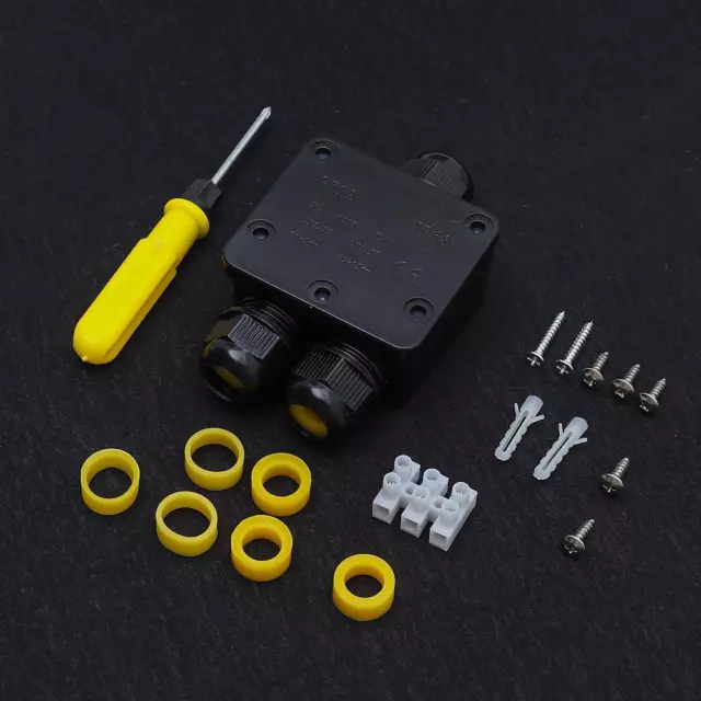 Black Box 3 Way Cable Wire Connector Junction Case IP68 Waterproof Junction Box