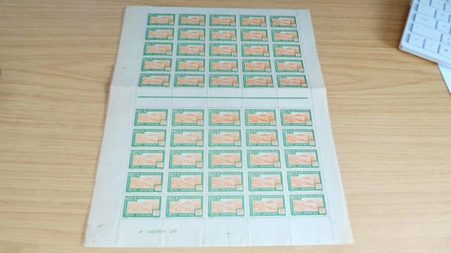 AG594c: Sheet of 50 French Colony Stamps 1930/40s - 15c - Niger - Francaise