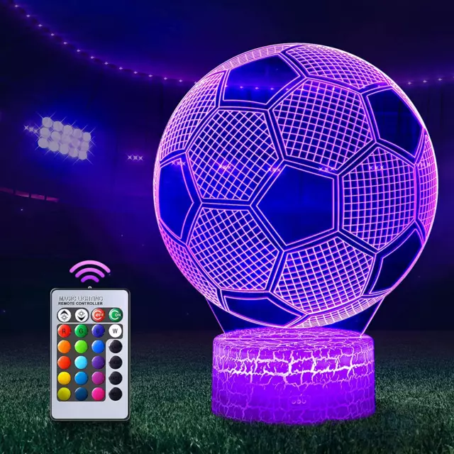 Calcio Lampade 3D Illusione Ottica Luce Notturna, Lampada Led Da Tavolo Illumina