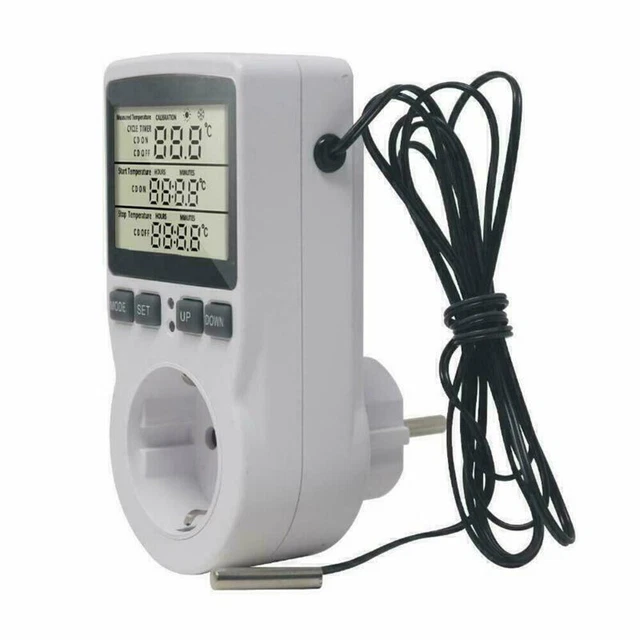 Temperaturregler Steckdose 230V - Digital Thermostat Mit Fühler Für Aquarium & Gewächshaus