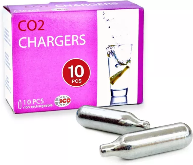 Impeccable Culinary Objects (ICO) ICOC810 Soda Chargers, Steel, Silver, 8.9 x 3