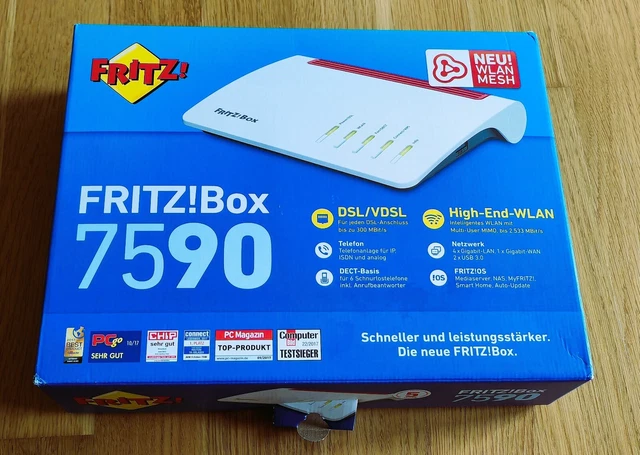 AVM FRITZ!BOX 7590 WLAN Router mit Modem - Weiß (20002784) EUR 135,00 ...
