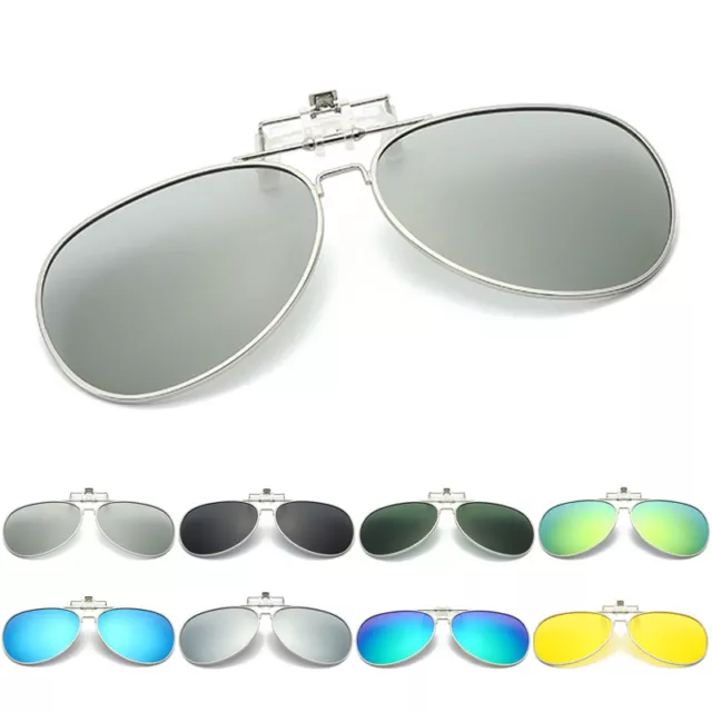 Polarized Clip On Sunglasses For Prescription Glasses With Flip Up UV Protection