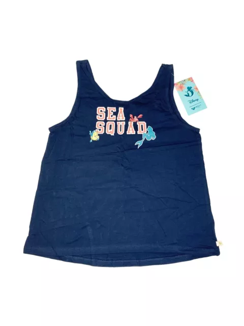 Roxy Big Girls 12/L Tank Top T-Shirt Top Little Mermaid Sea Squad Dreams Navy